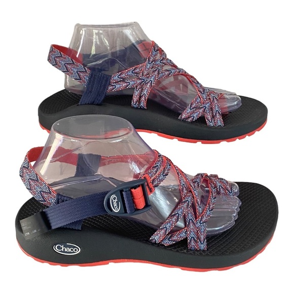 NEW Chaco ZX2 Classic Sport Sandals Strappy Motif Eclipse Blue Coral Women’s 10 - Picture 3 of 14